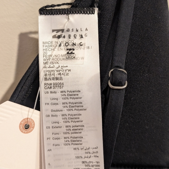 Billabong Sol Searcher Banded Black Triangle Bikini Top Size Small - Picture 5 of 6